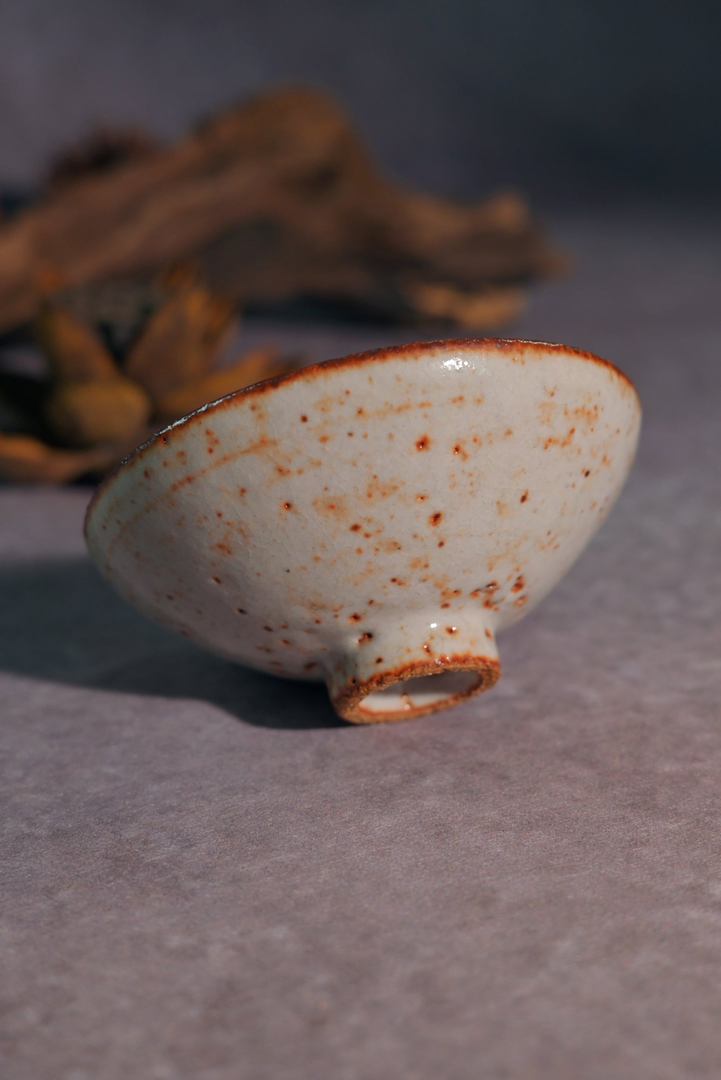 Unique Piece Wood-Fired Saggar Clay "Fortune Crab" Teacup 50ml