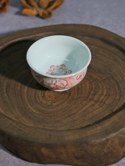 Unique Piece Jingdezhen Hand-Painted Underglaze Teacup 80ml
