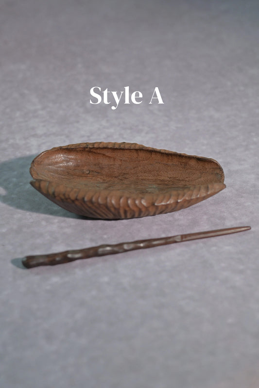 Hand-Carved Wabi-Sabi Irregular Wooden Tea Scoop