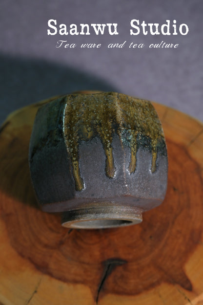Unique Piece Handmade Wood-Fired Wabi-sabi Style Teacup 80ml