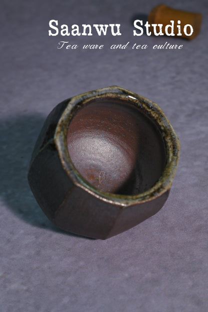Unique Piece Handmade Wood-Fired Wabi-sabi Style Teacup 80ml