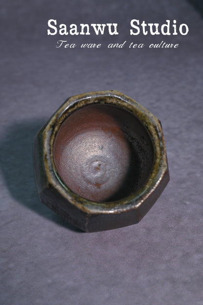 Unique Piece Handmade Wood-Fired Wabi-sabi Style Teacup 80ml