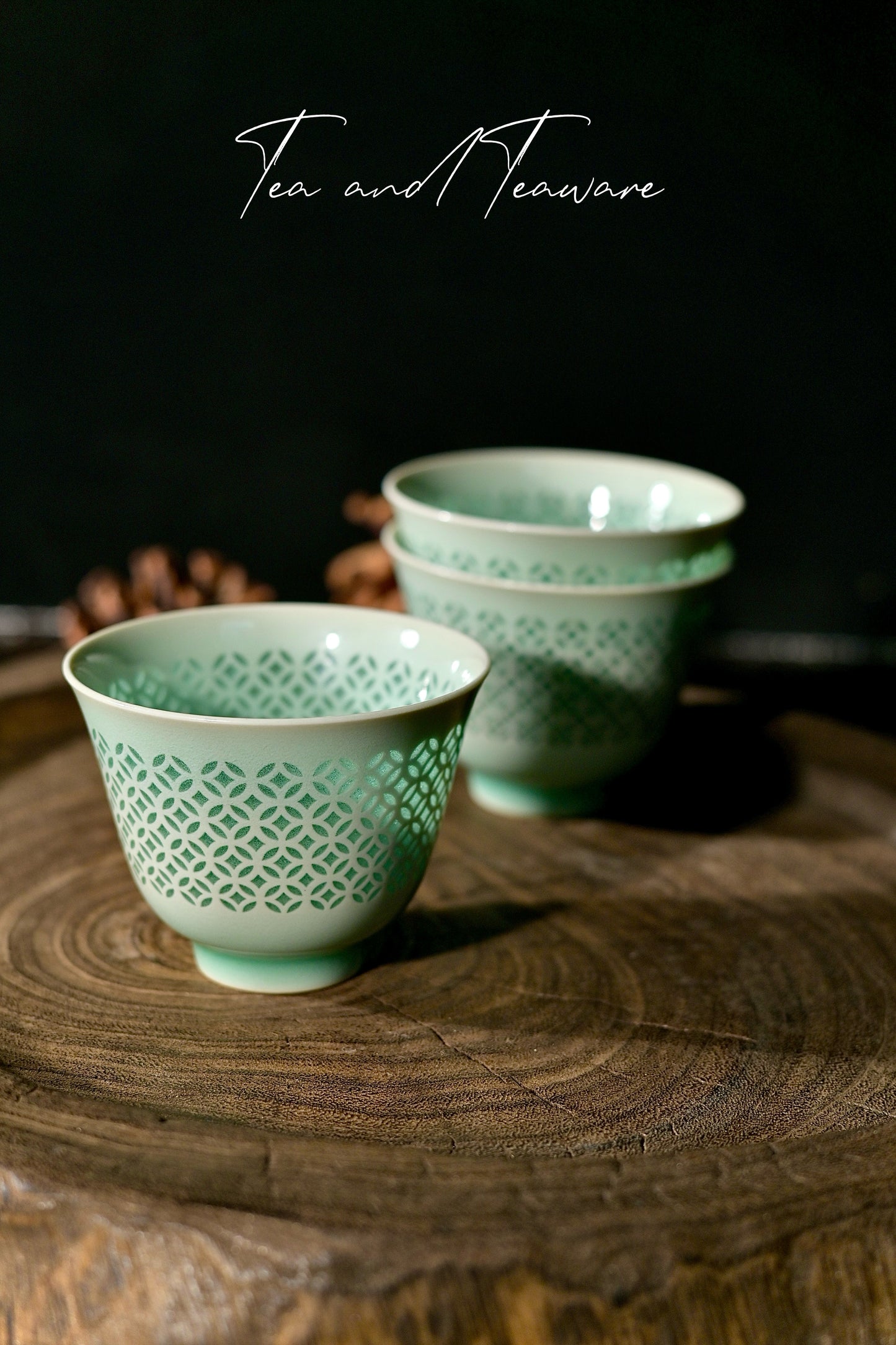 Tasse à thé Linglong en céladon de Longquan