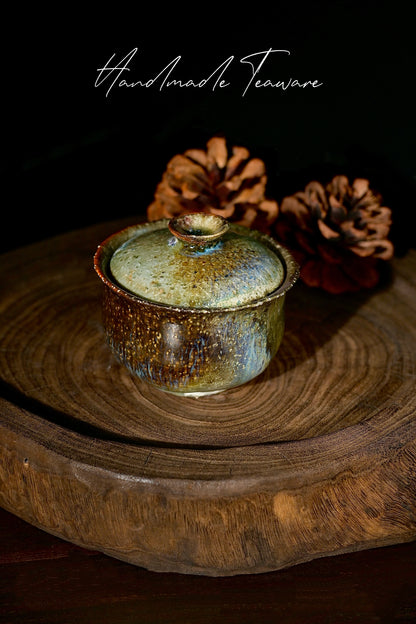 Unique Piece Wabi-Sabi Coarse Pottery Wood-Fired Gaiwan 130ml