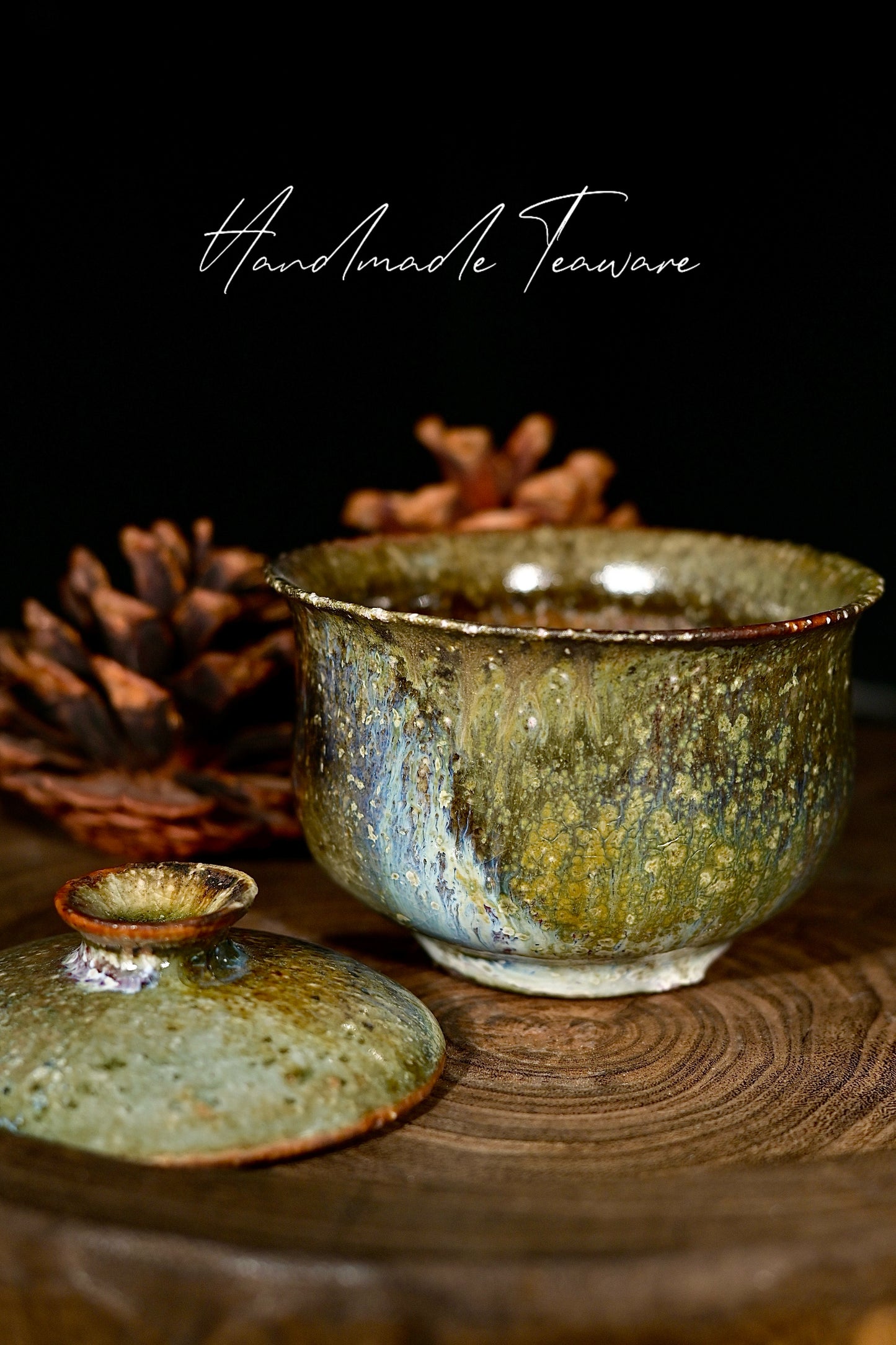Unique Piece Wabi-Sabi Coarse Pottery Wood-Fired Gaiwan 130ml