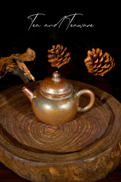 Unique Piece Wood-Fired Iron-Clay Teapot Pear Shape 200ml