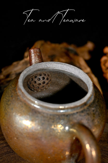 Unique Piece Wood-Fired Iron-Clay Teapot Pear Shape 200ml