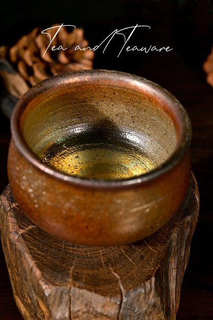 Einzelstück Holzgebrannte Eisen-Ton-Teekanne Birnenform 180ml