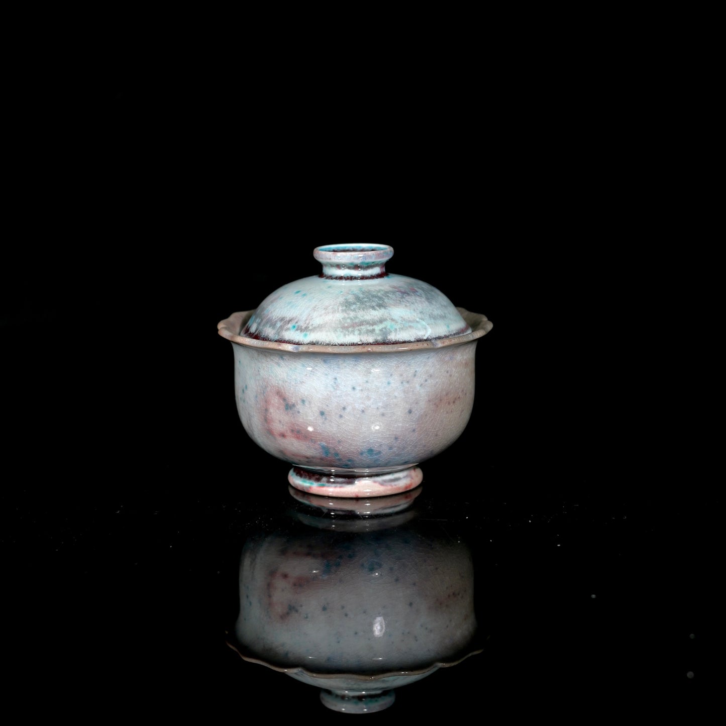 Unique Piece Wood-Fired Soda-Glazed Petal-Rim Gaiwan 100ml