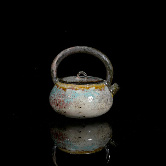 Unique Piece Handcrafted Kohiki Wood-Fired Overhead Handle Teapot 170ml