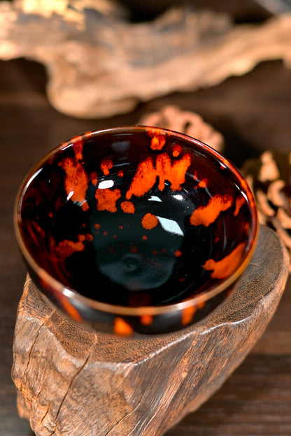 Unique Piece Jizhou Ware Tortoiseshell Glaze Handcrafted Teacup 100ml