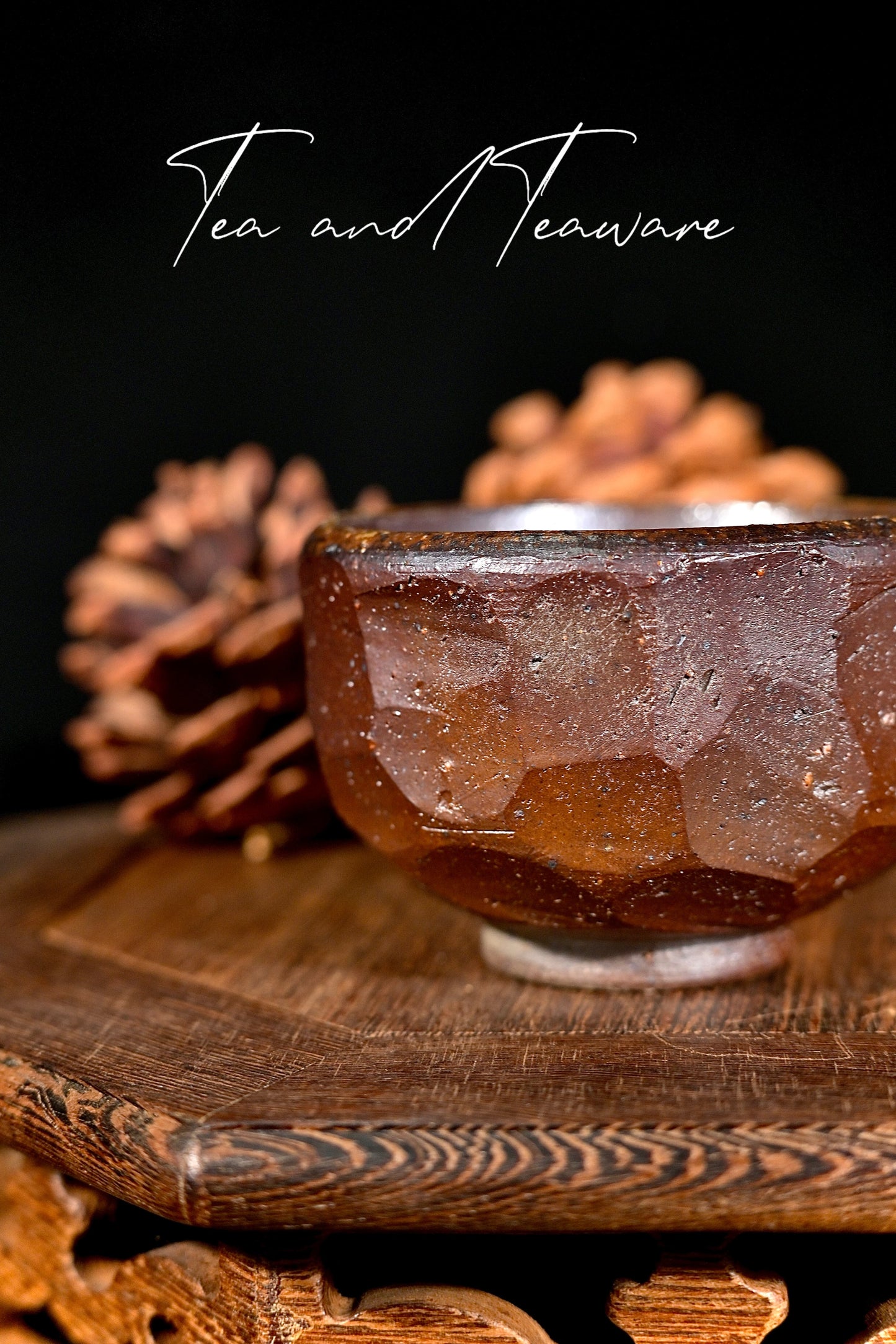 Unique Piece Handcrafted Hand-Faceted Wood-Fired Teacup 80ml