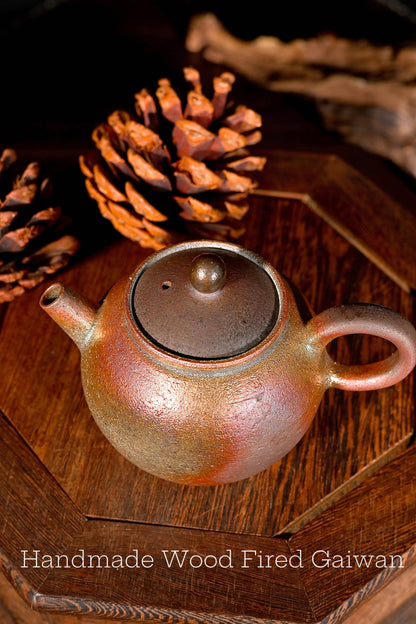 Einzelstück Holzgebrannte Eisen-Ton-Teekanne Birnenform 180ml
