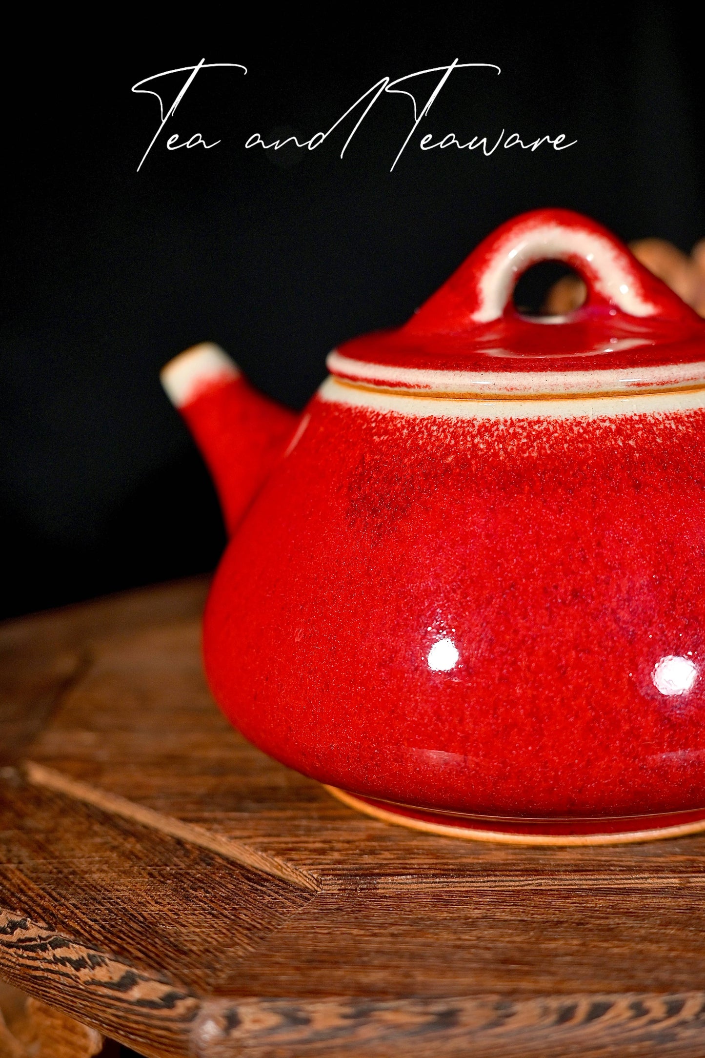 Jun Ware Red Glaze Handcrafted Stone Gourd (Shi Piao)  Teapot 225ml