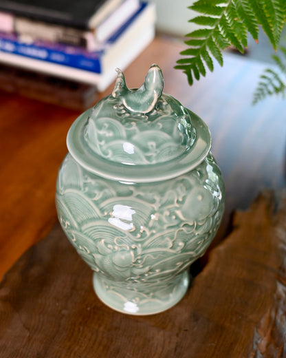 Vase Prune en Céladon Ru