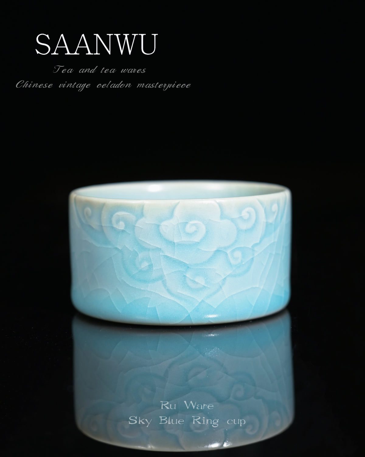 Ru Ware Clouds Motif Teacup 40ml
