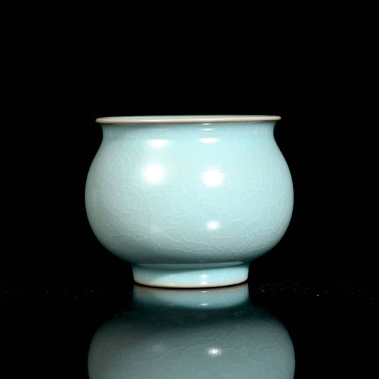 Ru Ware Raw Mineral Sky-Blue Rounded Teacup 150ml