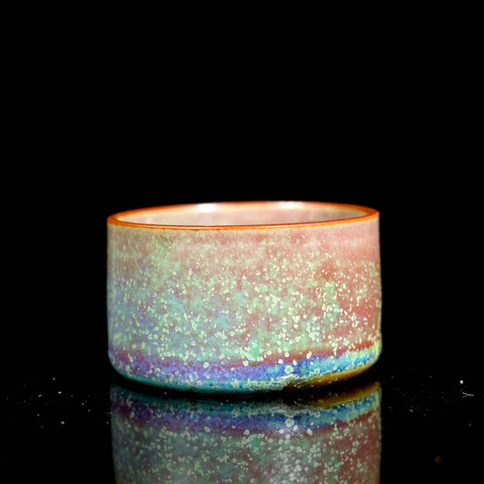 Jun Ware Galaxy Green & Violet Straight-Walled Teacup 80ml