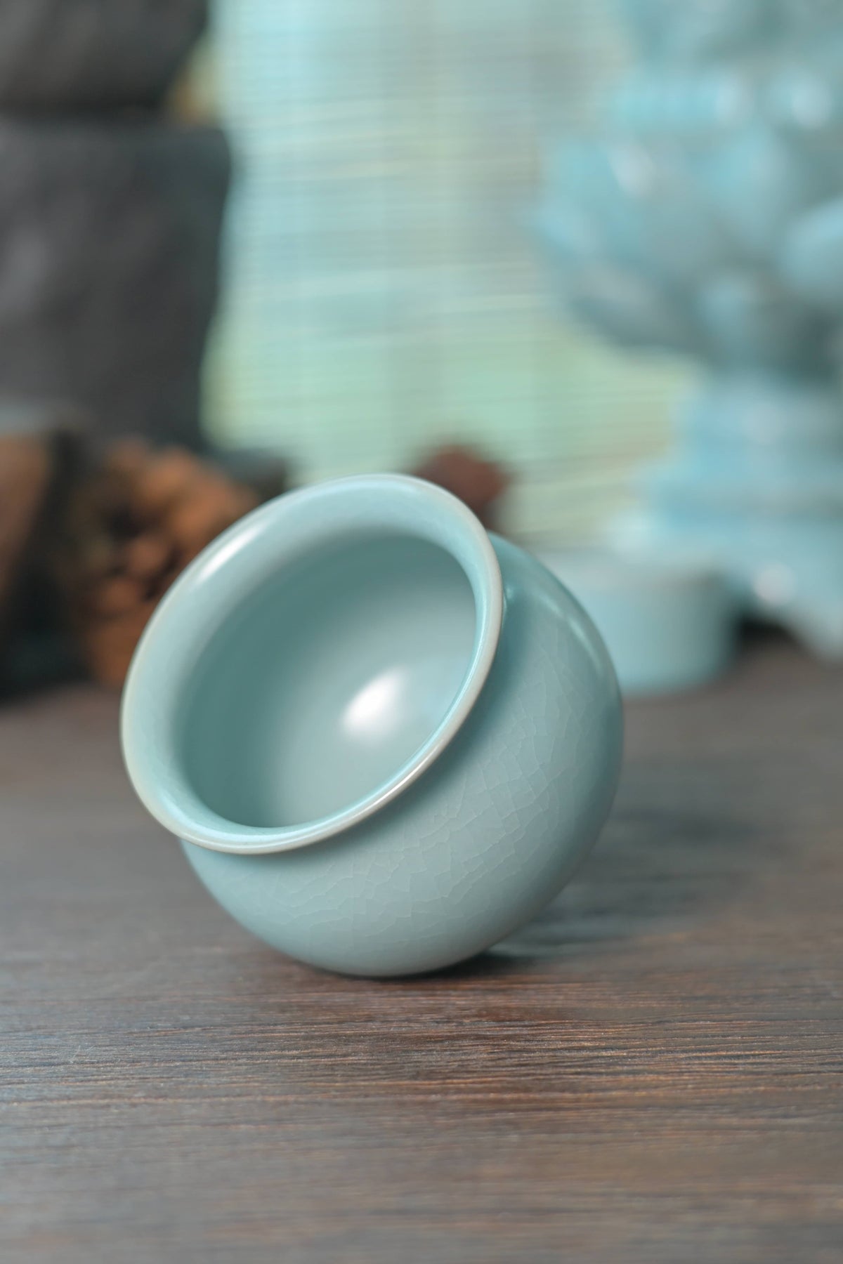 Ru Ware Raw Mineral Sky-Blue Rounded Teacup 150ml