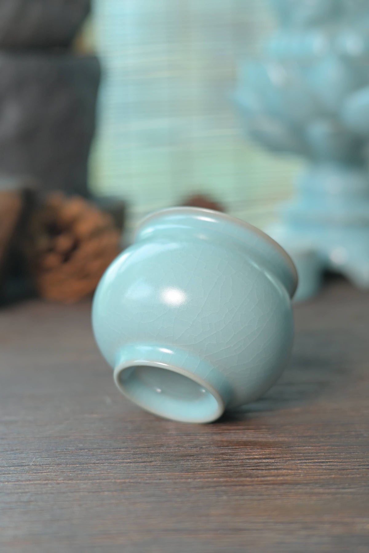 Ru Ware Raw Mineral Sky-Blue Rounded Teacup 150ml