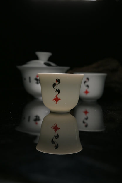 Dehua White Porcelain "Magatama Echo" Gaiwan Set 110ml
