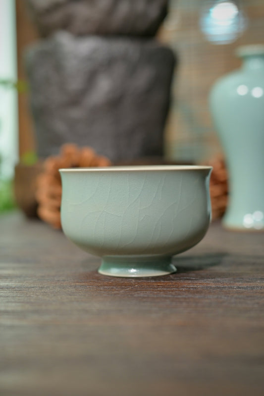 Ru Ware Sky-Green Chime-Shaped Master Cup with High Foot 100ml