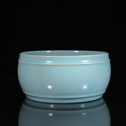 Ru Ware Sky-Green Glazed Drum-Form Water Basin / Tea Basin 1300ml