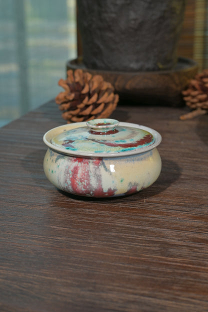 Théière Poire en Terre Cuite Fer Forgé Cuite au Four à Bois Pièce Unique 180ml