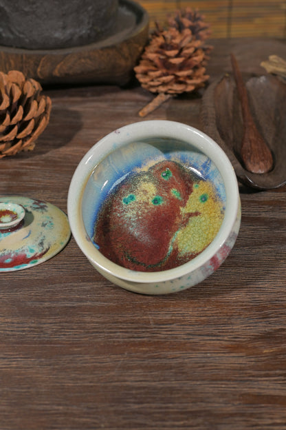 Théière Poire en Terre Cuite Fer Forgé Cuite au Four à Bois Pièce Unique 180ml