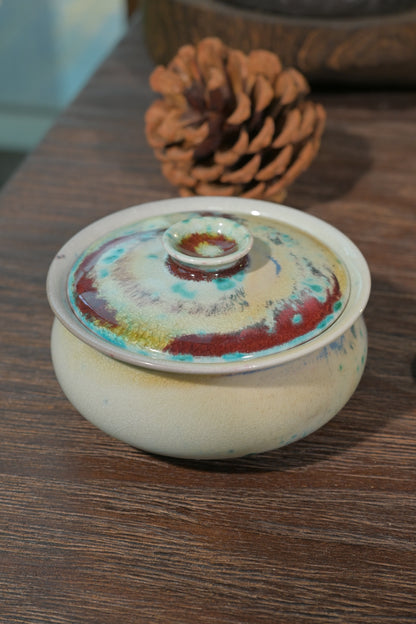 Théière Poire en Terre Cuite Fer Forgé Cuite au Four à Bois Pièce Unique 180ml
