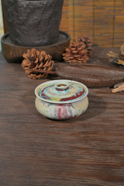 Théière Poire en Terre Cuite Fer Forgé Cuite au Four à Bois Pièce Unique 180ml
