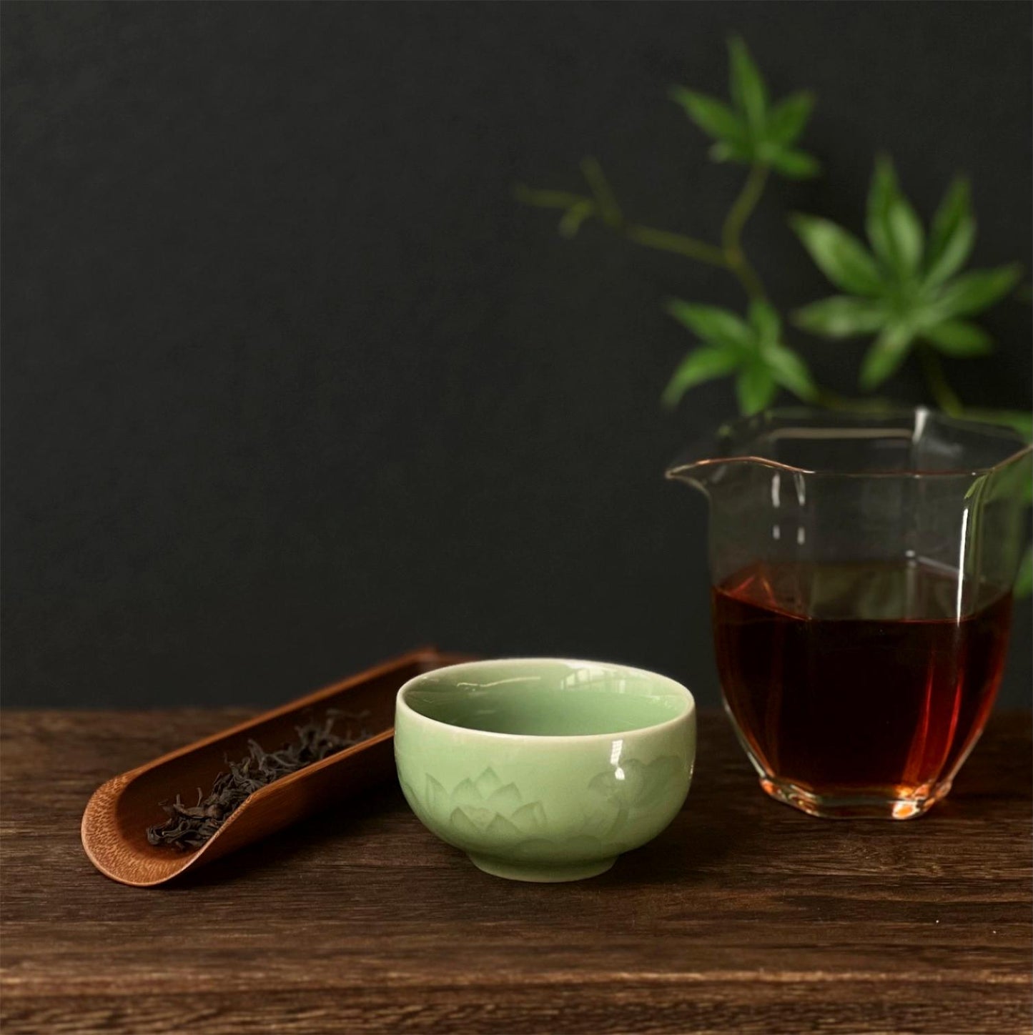 Longquan Celadon Lotus Pattern Plum-green Tea cup