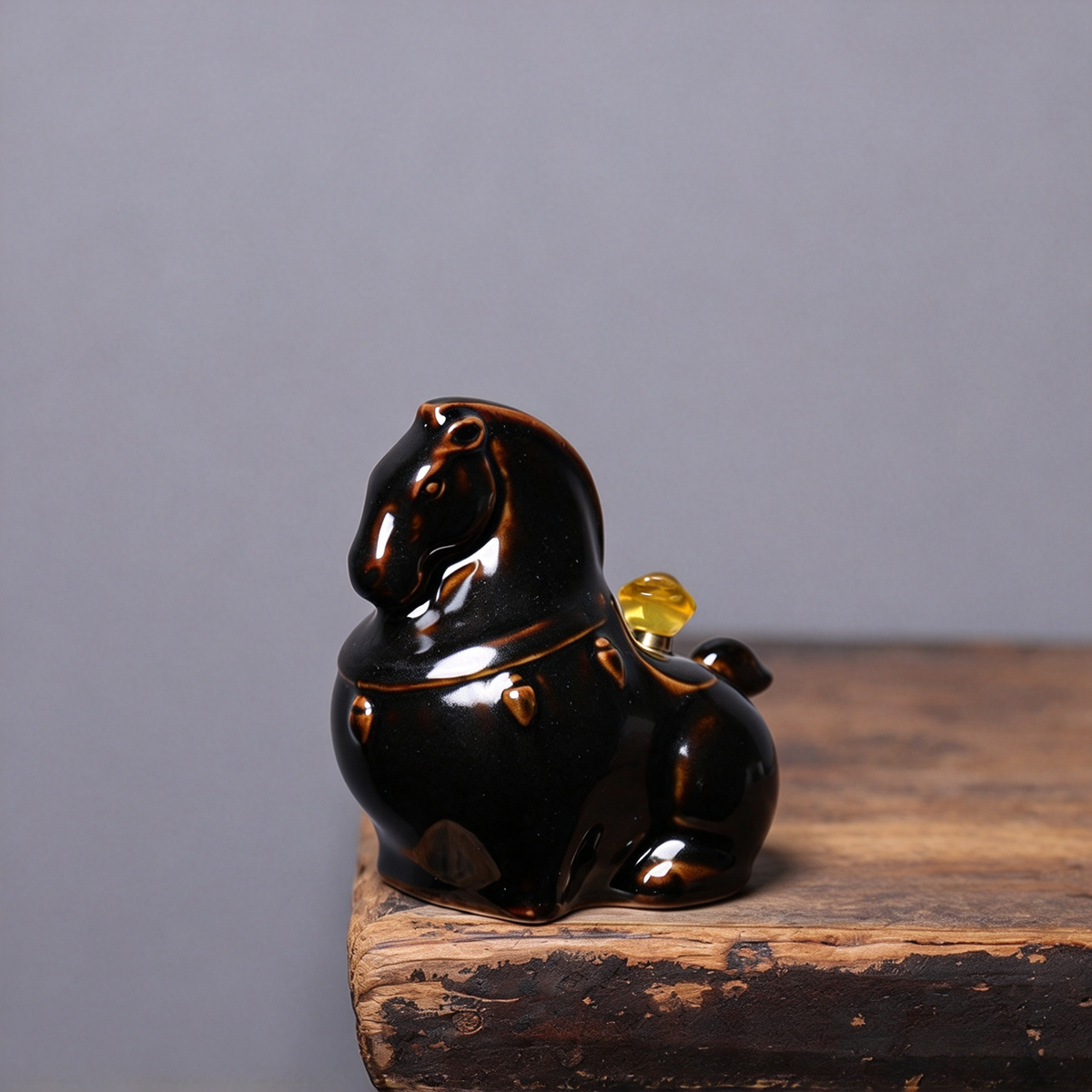 Longquan Celadon Ge Kiln Horse Tea Pet Figurine