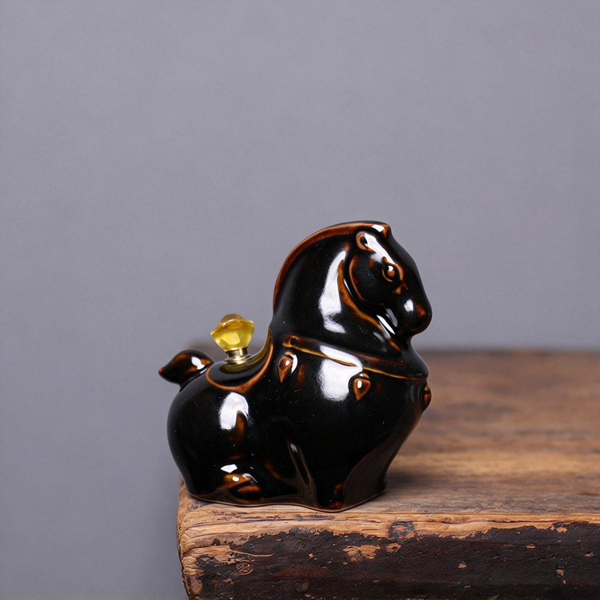 Longquan Celadon Ge Kiln Horse Tea Pet Figurine
