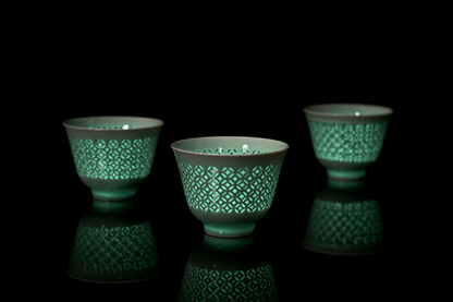 Tasse à thé Linglong en céladon de Longquan