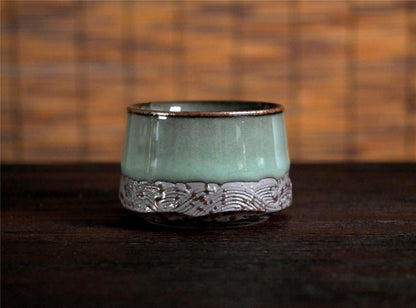 Longquan Celadon Pflaumengrün Teetasse Teezubereitung Einzelbecher