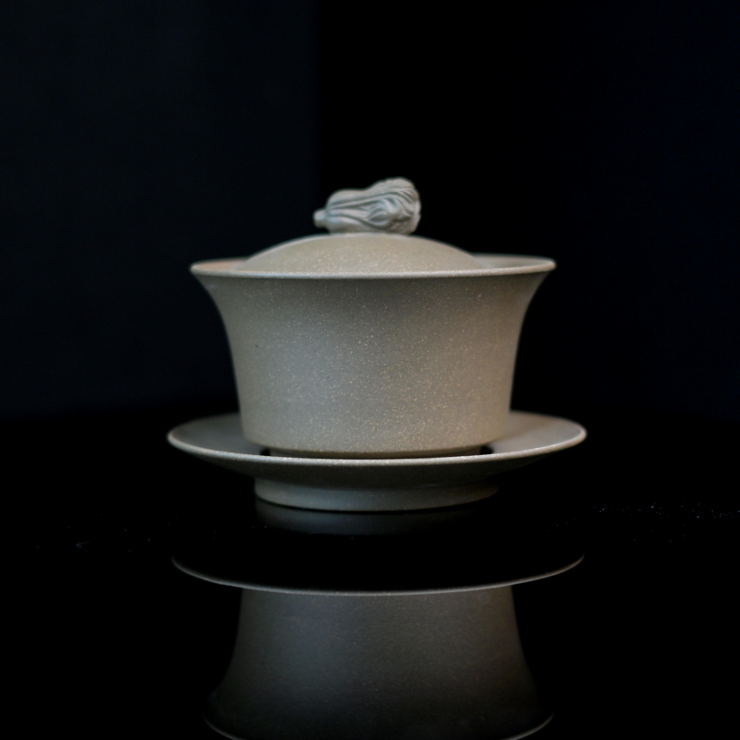 Yixing Original Ore Purple Clay Handmade Three-Talent Gaiwan