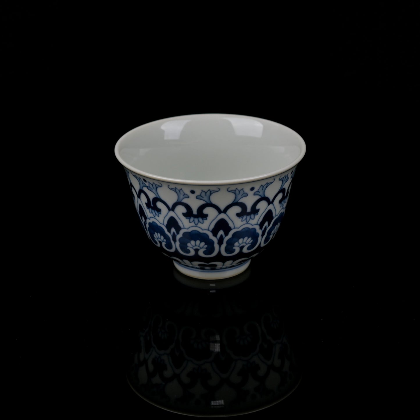 Blue and White Lotus Scrolling Pattern Cup with Baoxiang Design