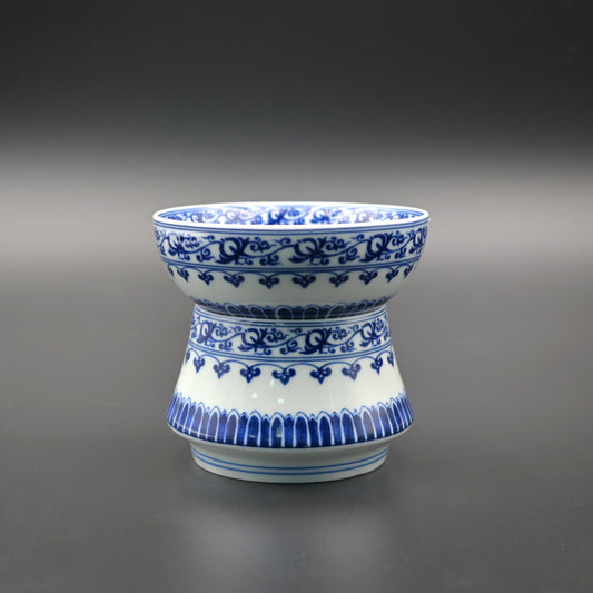 Jingdezhen Blue and White Lotus Vine Tea Filter With Containning Base