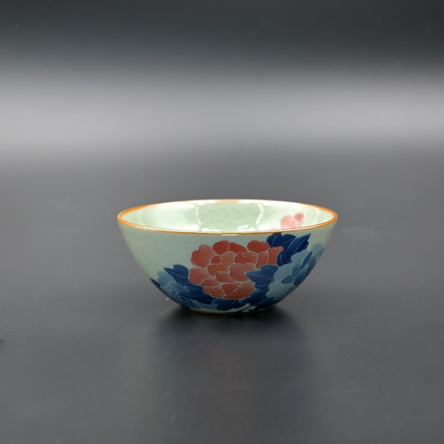 Jingdezhen Wood-Fired Kiln Old Clay Hand-Painted Peony Blue and White Underglaze Color Tea Cup