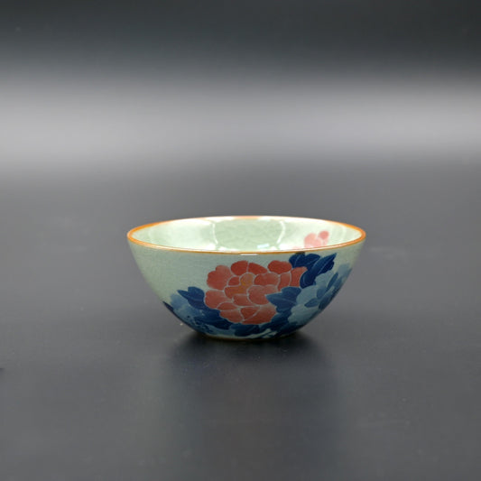 Jingdezhen Wood-Fired Kiln Old Clay Hand-Painted Peony Blue and White Underglaze Color Tea Cup