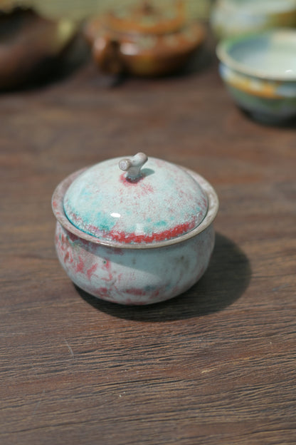 Gaiwan unique en glaçure sodique cuite au bois de Jingdezhen 100ml