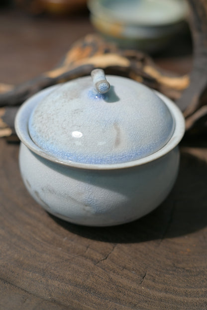 Gaiwan unique en glaçure sodique cuite au bois de Jingdezhen 100ml