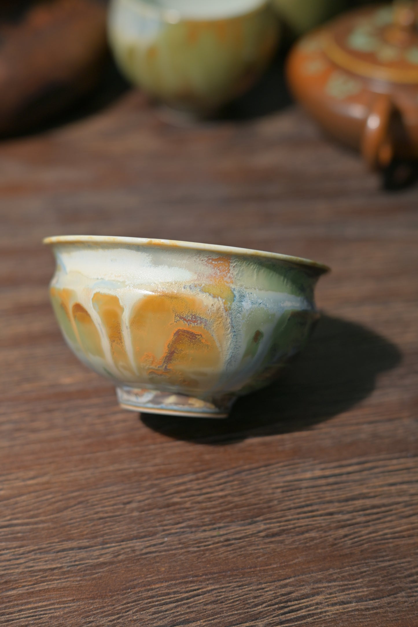 Unique Piece Jingdezhen Handmade Underglaze Colored Teacup 80ml