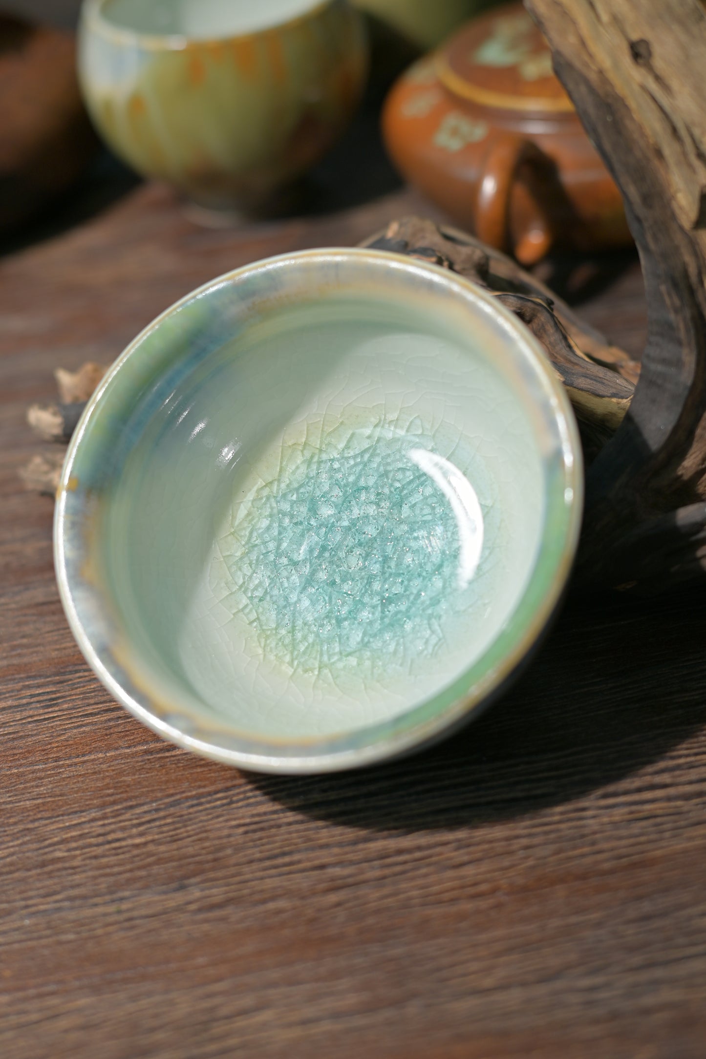 Unique Piece Jingdezhen Handmade Underglaze Colored Teacup 80ml