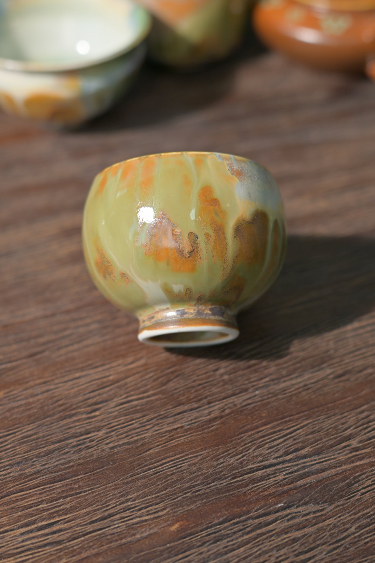 Unique Piece Jingdezhen Handmade Underglaze Colored Teacup 80ml