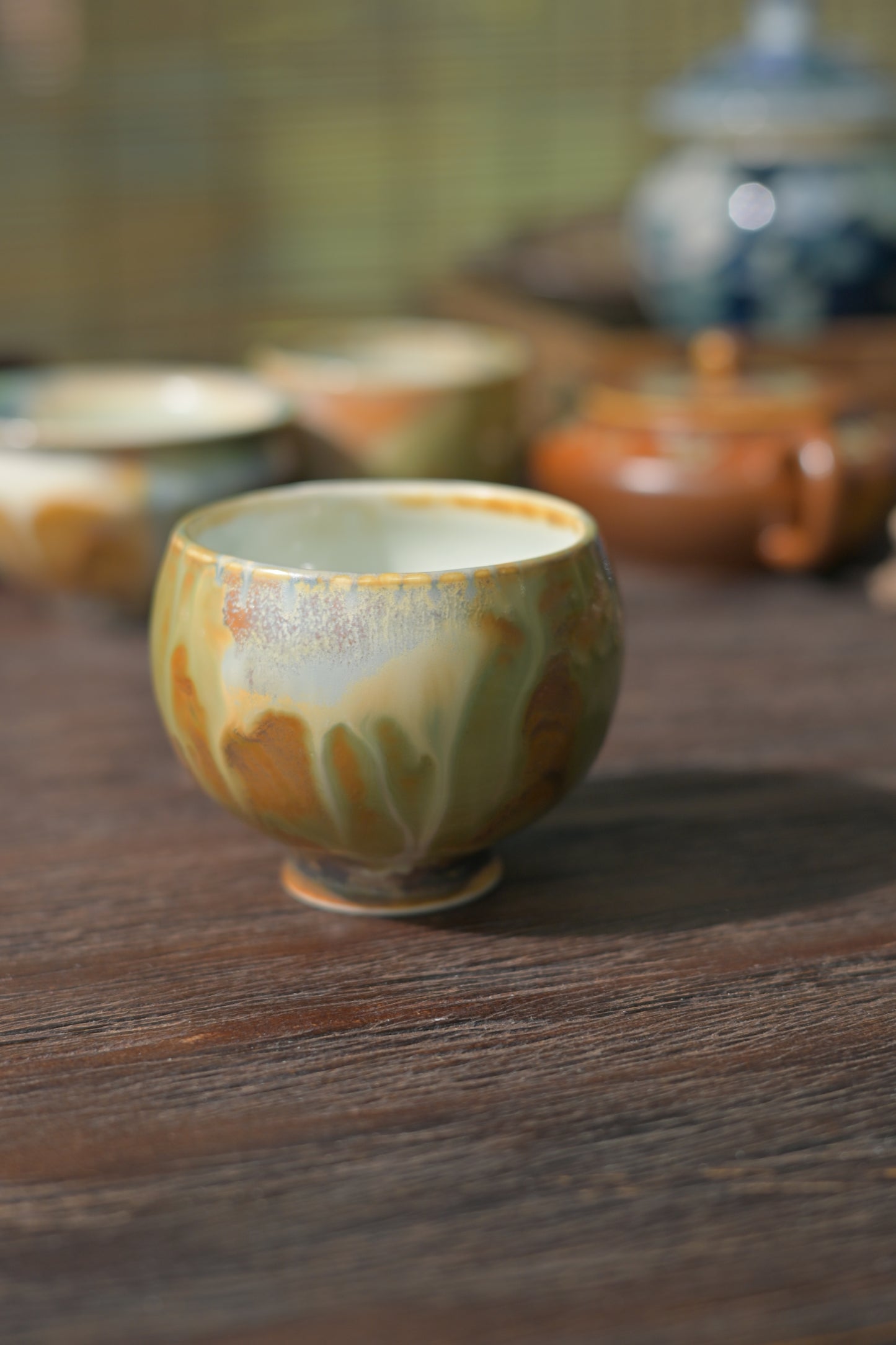 Unique Piece Jingdezhen Handmade Underglaze Colored Teacup 80ml