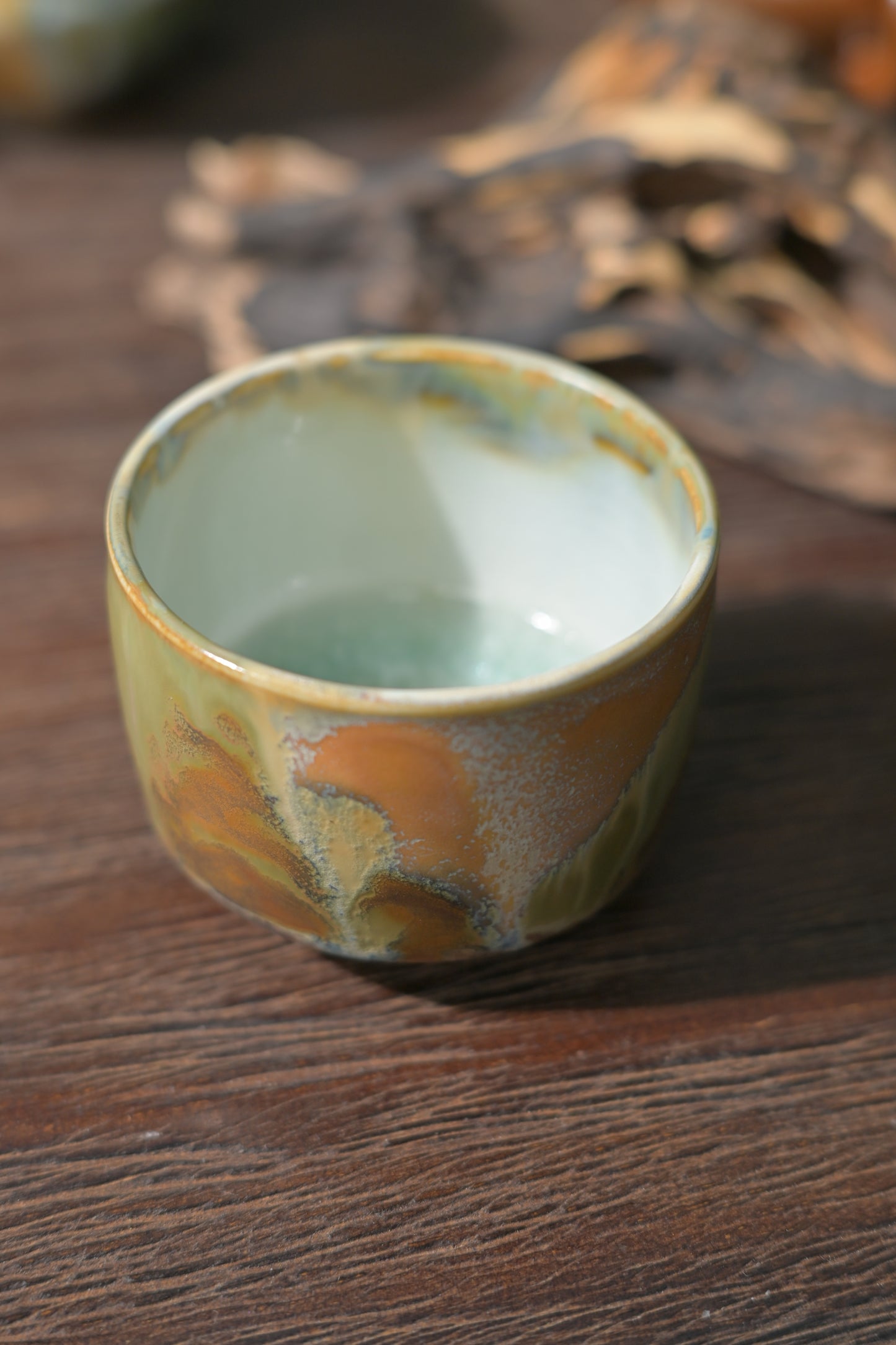 Unique Piece Jingdezhen Handmade Underglaze Colored Teacup 80ml