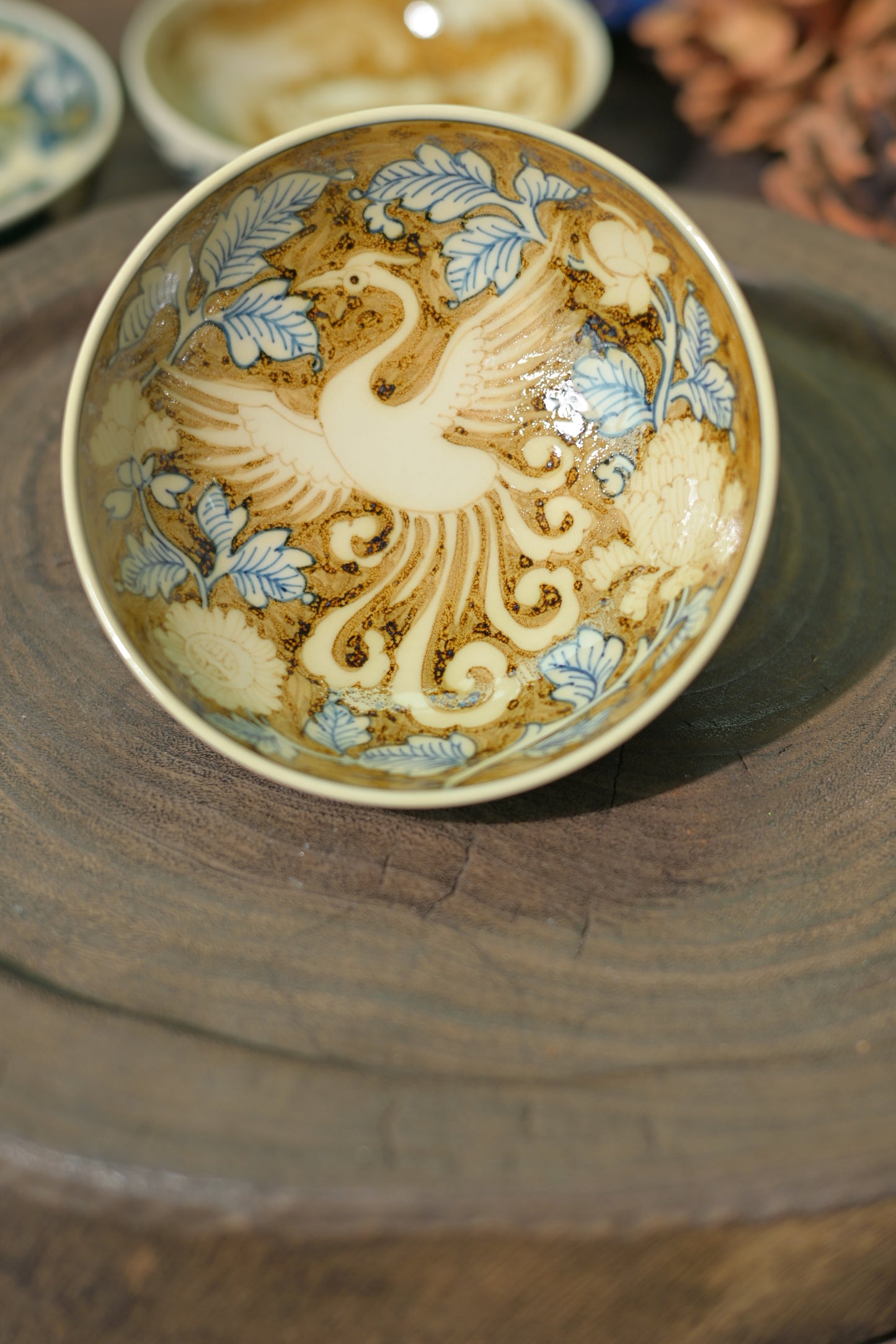 Jingdezhen Hand-Painted Underglaze Gold Phoenix Pu'er Teacup 100ml