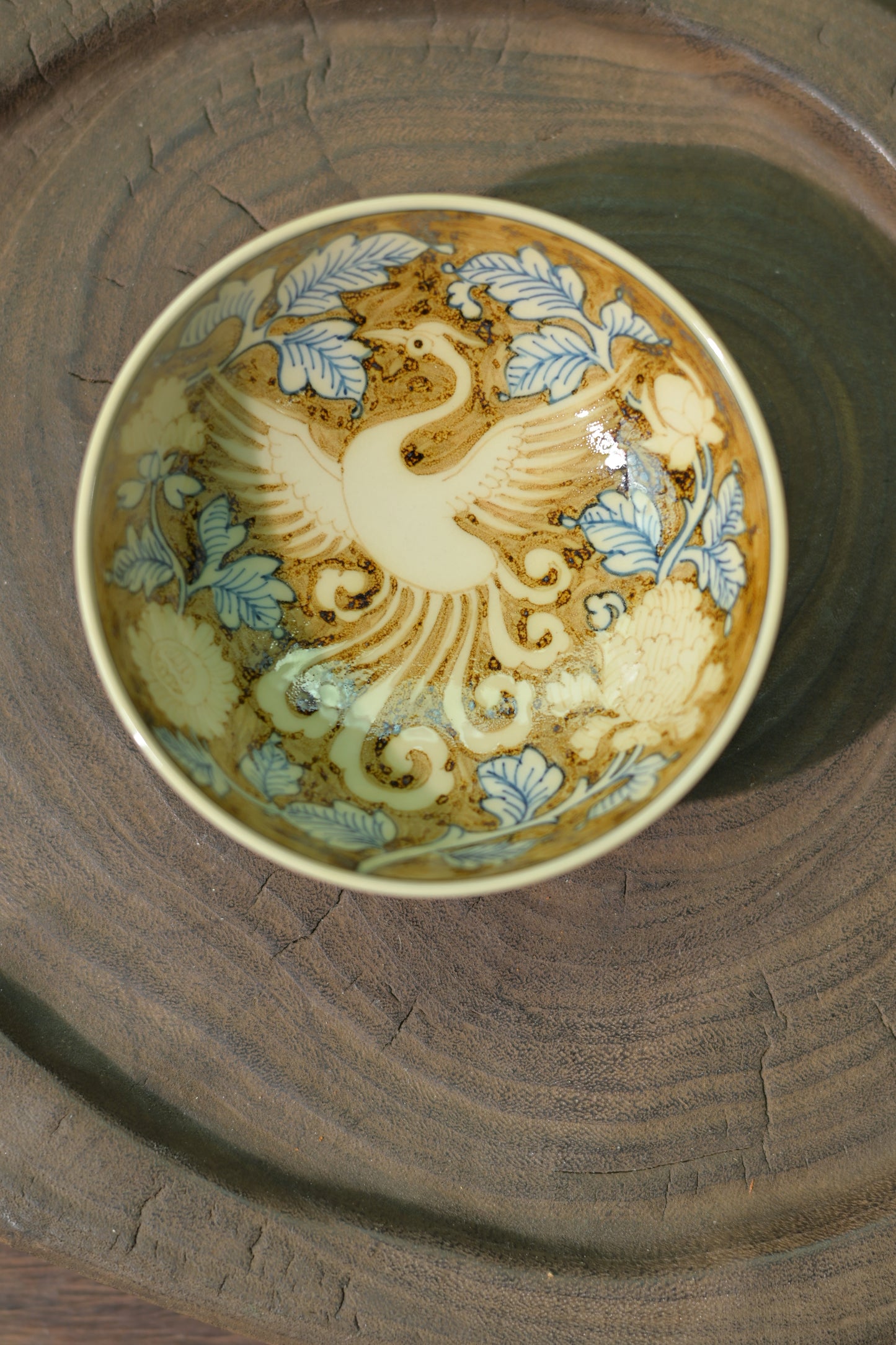 Jingdezhen Hand-Painted Underglaze Gold Phoenix Pu'er Teacup 100ml